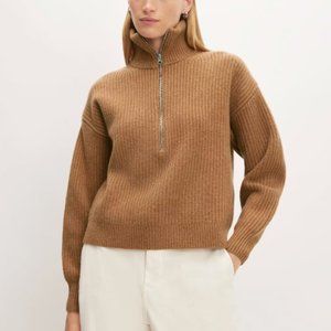 Everlane The Felted Merino Half-Zip Sweater